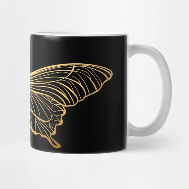 Gold Butterfly by OKUR Creative